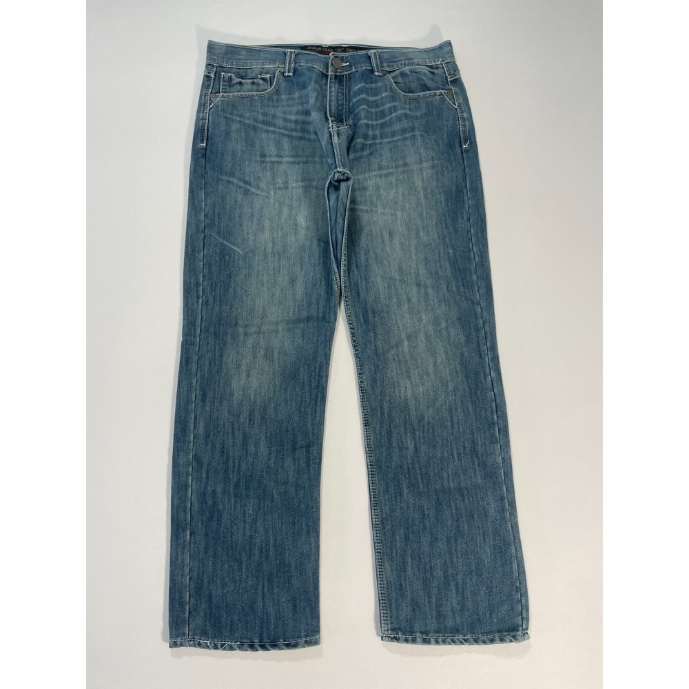 Jordan Craig Men's Denim Jeans Straight Fit 38x32 Distressed‎ Blue Wide